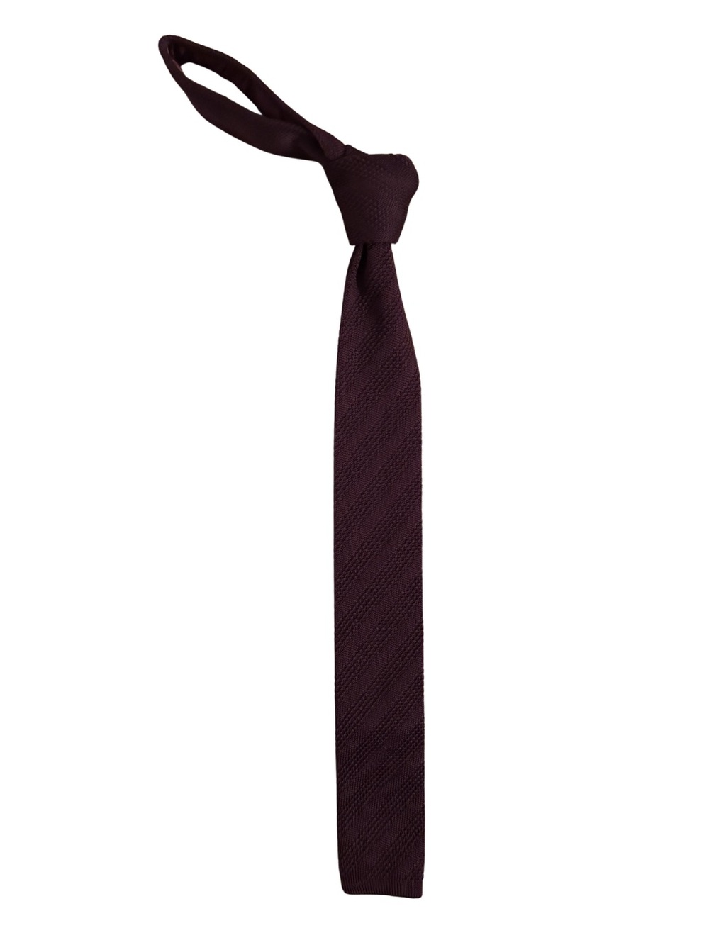 Ted Baker Slim Knit Tie in Deep Burgundy